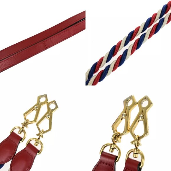 GUCCI Logo Mini Sylvie Sherry 2Way Shoulder Hand Bag Leather Red GHW 53RK113 - Picture 4 of 16